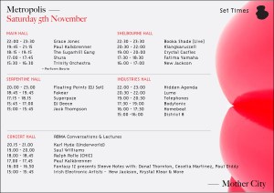 Saturday stage times.