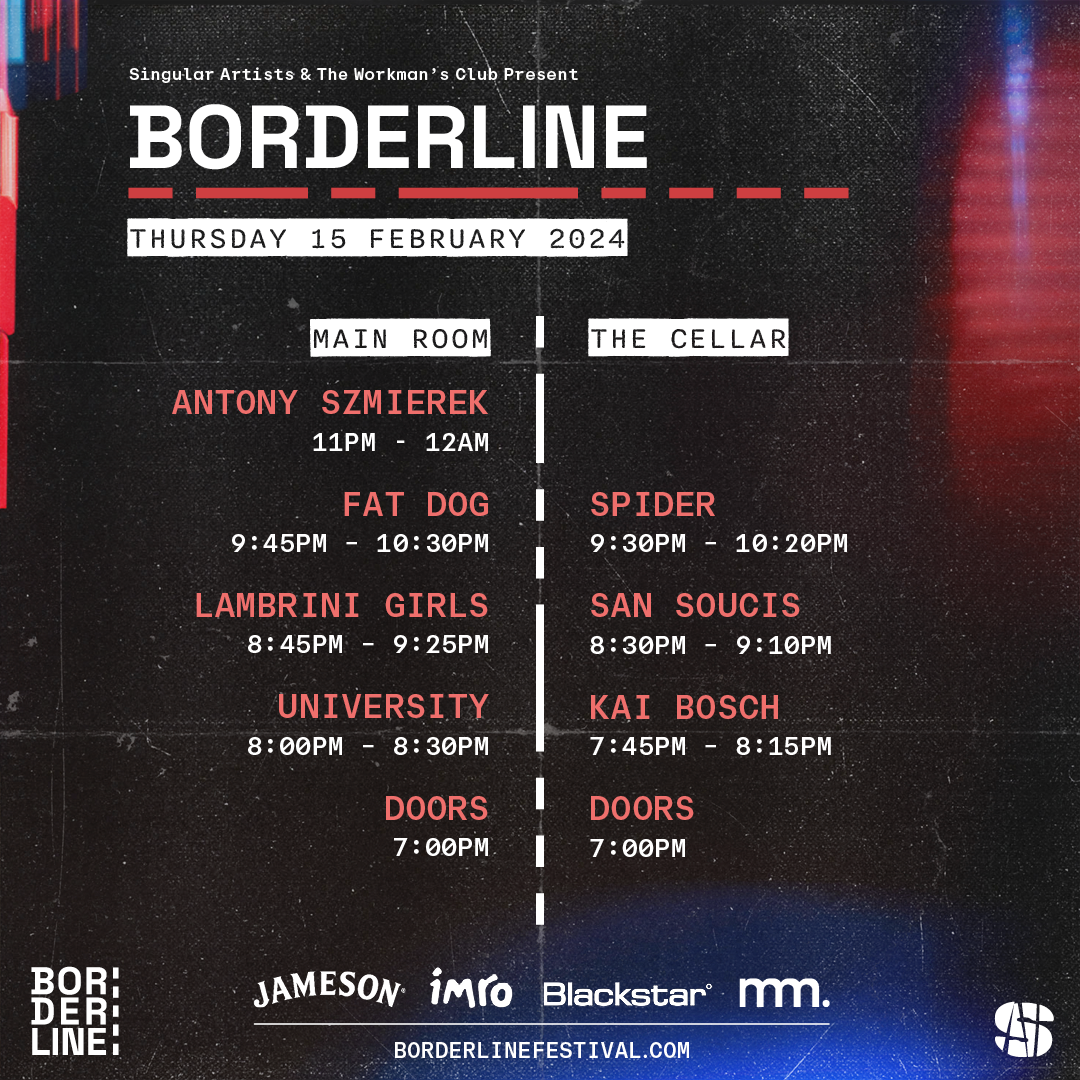 Borderline Thursday set times
